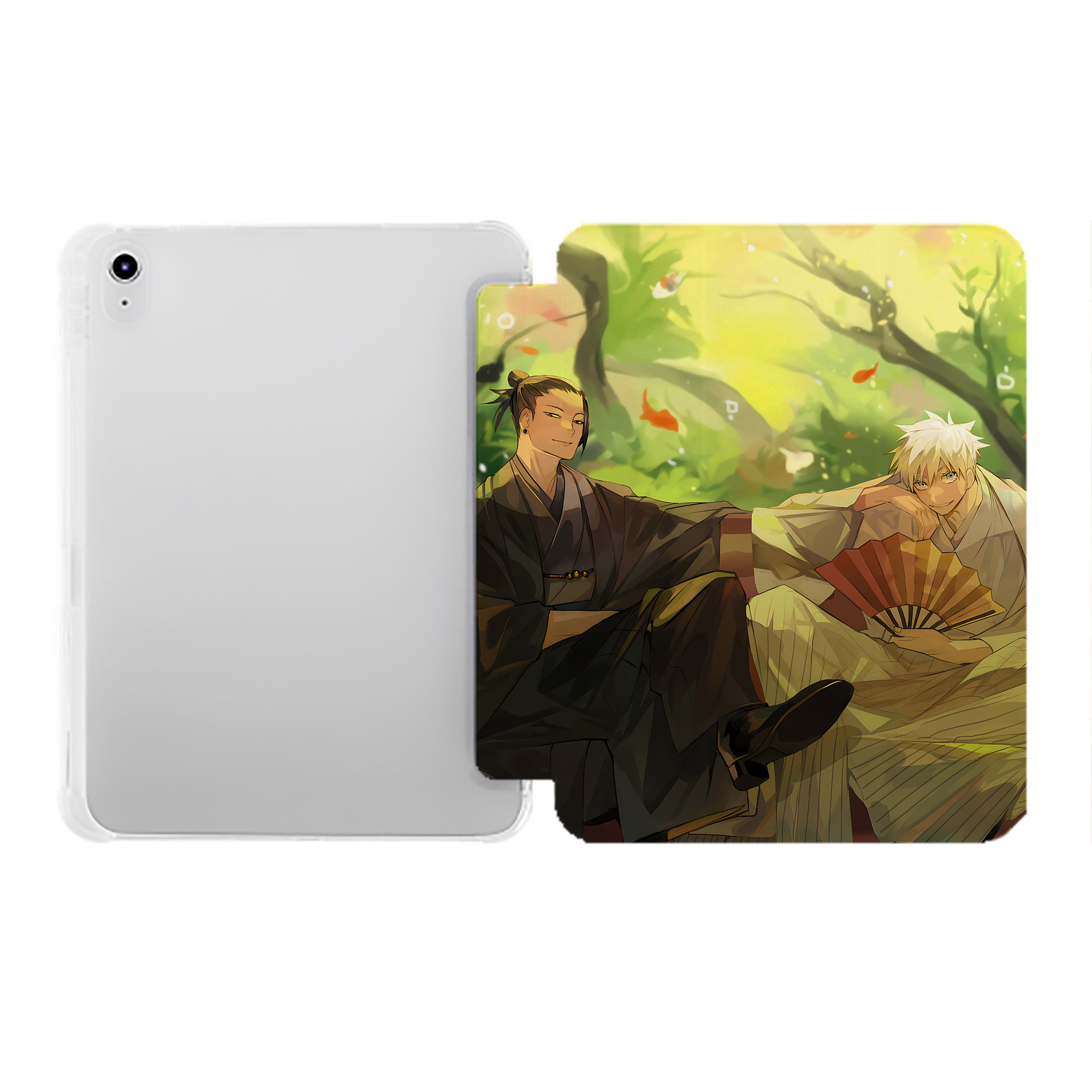 （画像用） 呪術廻戦 Jujutsu Kaisen IPad ケース ペン収納付き 三つ折りスタンド PUレザー×シリコン 対応機種9.5/10.5/10.9インチ